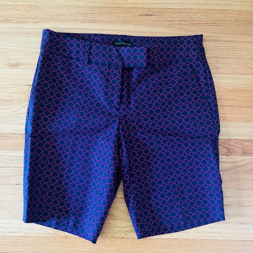 Willi Smith Navy Pink
Moroccan Tile Bermuda Shorts, size 2